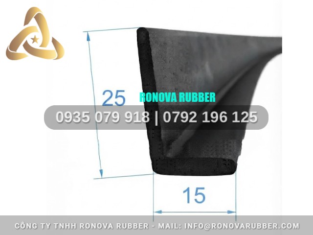 Nẹp cao su chữ l 25x15