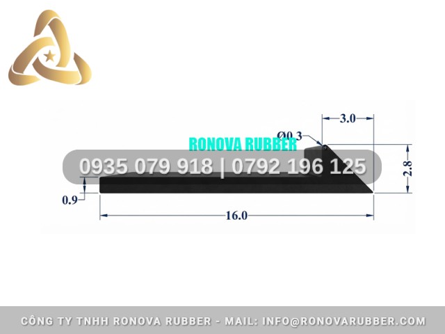 Ron Cao Su Chất Lượng Giá Tốt Hình Chữ L 16x2.8x0.9