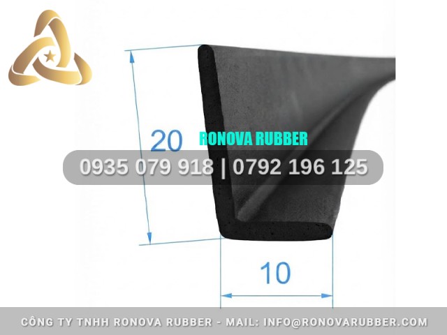 Ron cao su chữ l epdm 10x20