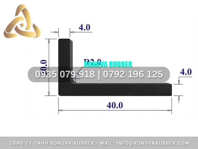 Ron Cao Su Đặc Bền Bỉ Dạng Chữ L 40x20x4