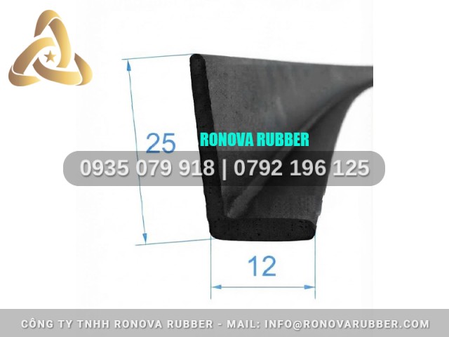 Ron cao su dán cửa thùng xe tải 12x25