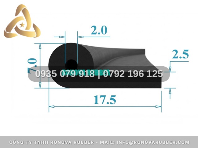 Dây Gioăng Cao Su Phân Phối Nguyên Cuộn Kiểu P 17.5x7x2.5