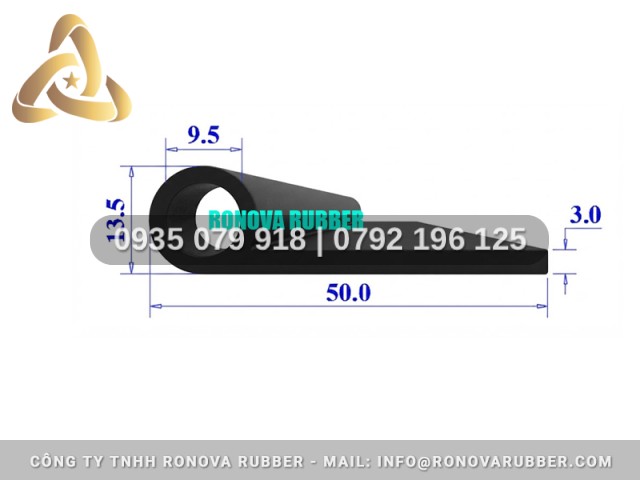 Dây Ron Cao Su Chuẩn Dây Chuyền Chữ P 50x13.5x3