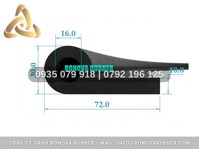 Gioăng Cao Su Mẫu Mã Thông Dụng Dạng P 72x30x10