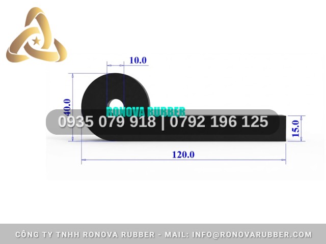 Ron Cao Su Chế Tạo Đồng Bộ Hình Chữ P 120x40x15