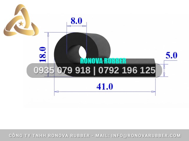 Ron Cao Su Gia Công Mới Nhất Hình Chữ P 41x18x5