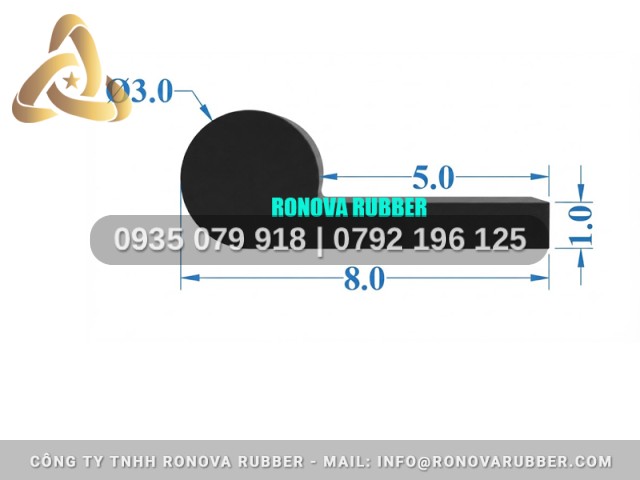 Sợi Ron Cao Su Vật Tư Phụ Trợ Dạng P 8x3x1
