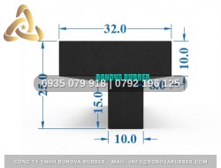 Dây Gioăng Cao Su Gia Công Mặt Cắt Hình Chữ T 32x25x10