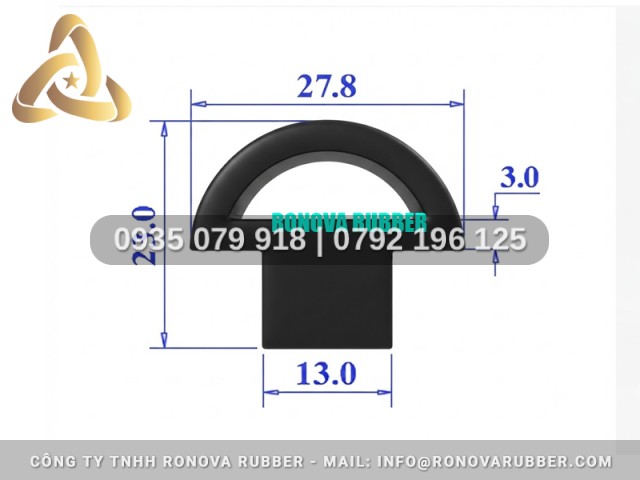 Dây Ron Cao Su Đáp Ứng Quy Cách Dạng T 27.8x23x13