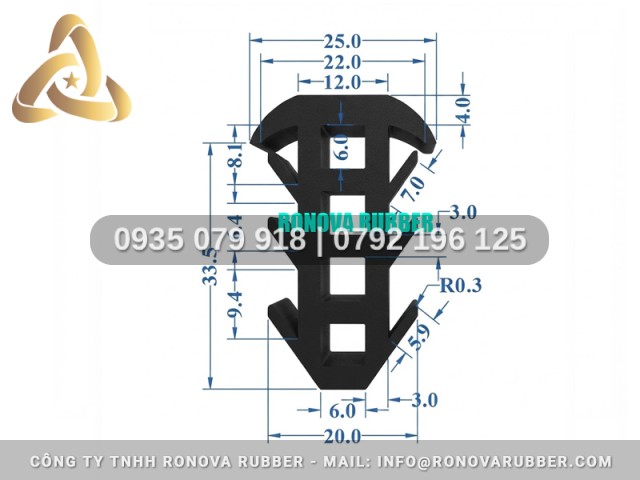 Gioăng Cao Su Cung Cấp Sỉ Và Lẻ Dạng Chữ T 25x33.5x6