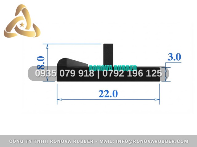 Gioăng Cao Su Hoàn Thiện Trơn Nhẵn Kiểu T 22x8x3