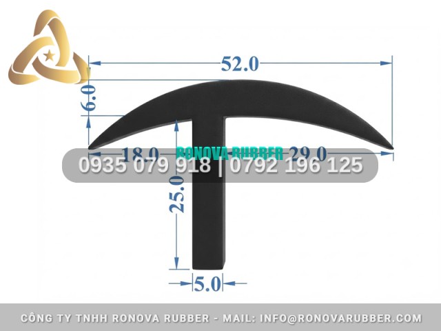 Gioăng Cao Su Tiêu Chuẩn Hình Chữ T 52x25x5