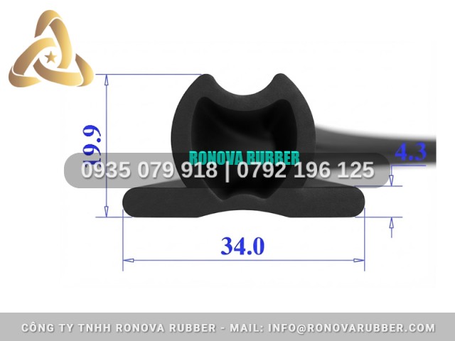Ron Cao Su Đóng Cuộn Tiêu Chuẩn Hình Chữ T 34x19.9x4.3