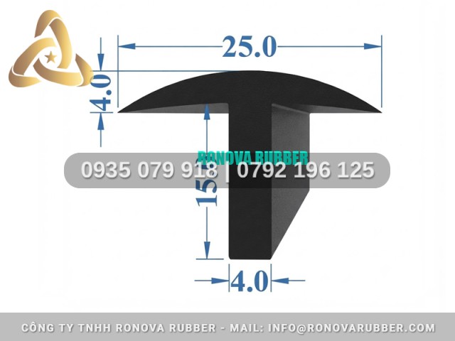 Ron Cao Su Thương Hiệu Ronova Kiểu T 25x15x4