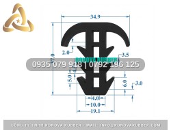 Thanh Gioăng Cao Su Cắt Lẻ Theo Kích Thước Hình T 34.9x37x19.1