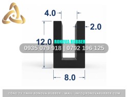 Cao Su EPDM Định Hình Chữ U 8x12x4