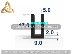 Cao Su NBR Bề Mặt Nhẵn Mịn Chữ U 9x17x5