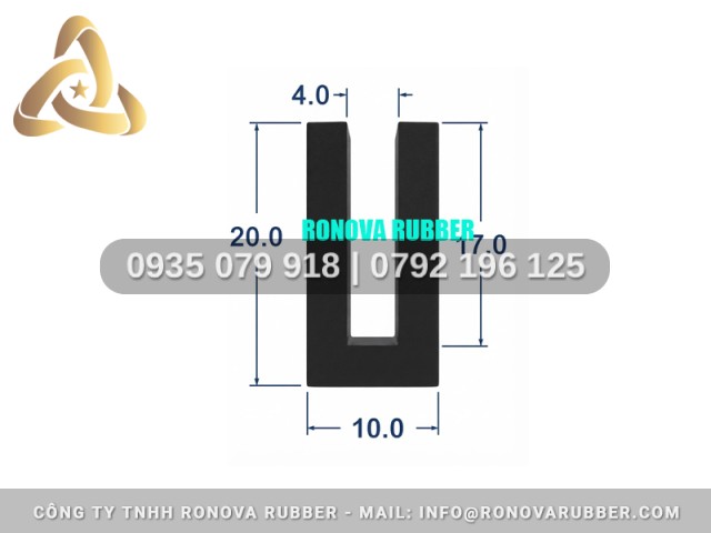 Cao Su NBR Giá Tốt Chữ U 10x20x4