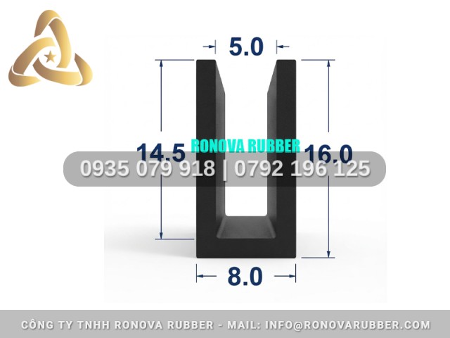 Cao Su NBR Hoàn Thiện Sắc Nét Chữ U 8x14.5x5
