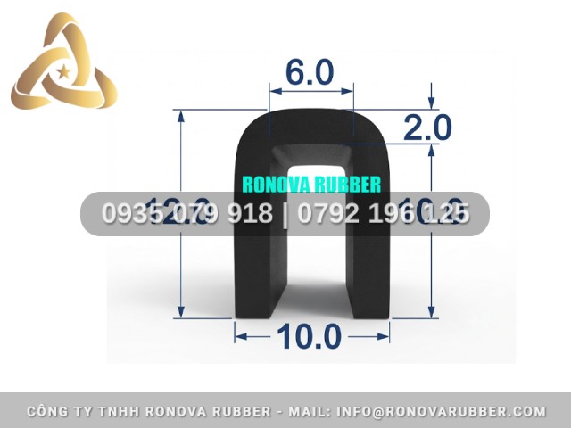 Cao Su Ronova Hàng Thương Mại Chữ U 10x12x6