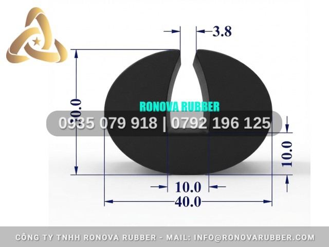 Cao Su Ronova Nguyên Khối Chữ U 40x30x10