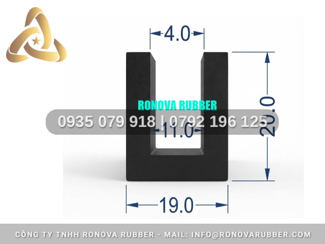 Cao Su Thiên Nhiên Dẻo Dai Chữ U 19x20x11