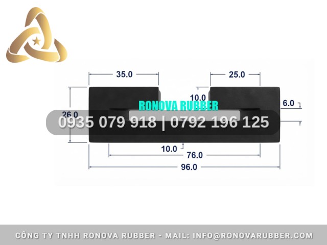Cao Su Thiên Nhiên Đúc Khuôn Chữ U 96x26x76