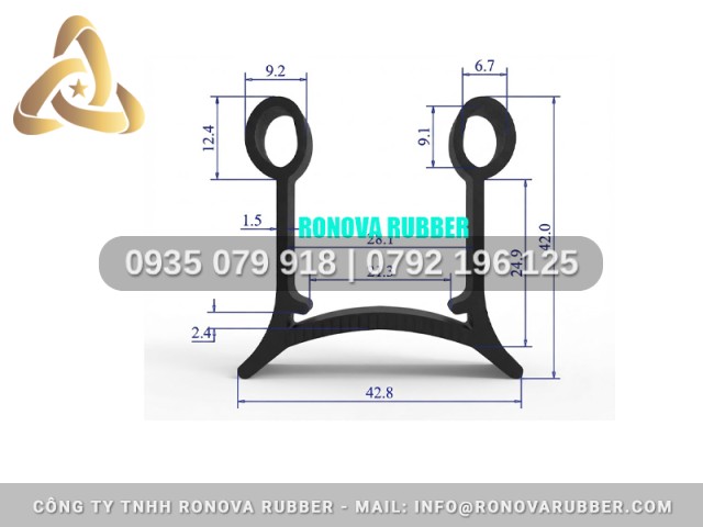 Cao Su Thiên Nhiên Phân Phối Sỉ Lẻ Chữ U 42.8x42x21.3