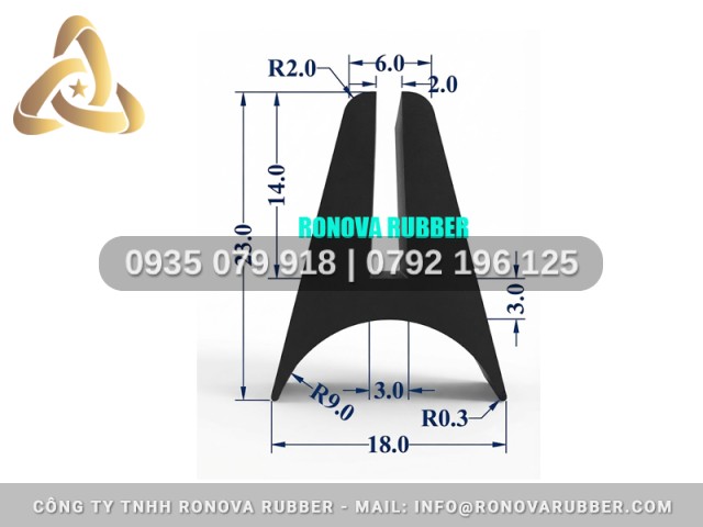 Cao Su Thường Chính Hãng Chữ U 18x23x3