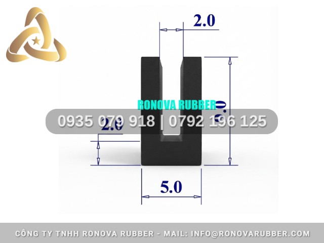 Gioăng Cao Su Bền Bỉ Chữ U 5x9x2
