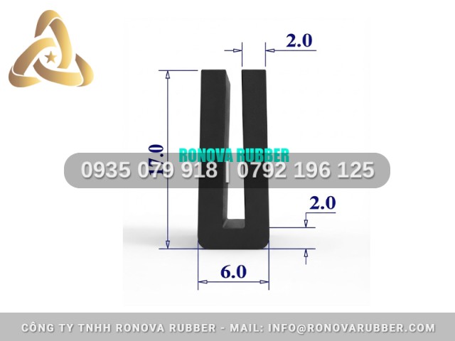 Gioăng Cao Su Cao Cấp Chữ U 6x17x2