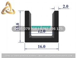 Gioăng Cao Su Cắt Theo Yêu Cầu Chữ U 16x15x12