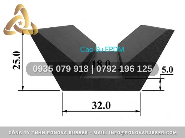 Gioăng Cao Su Chế Tạo Kỹ Lưỡng Chữ U 32x25x18