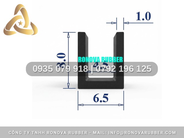 Gioăng Cao Su Đáp Ứng Nhanh Chữ U 6.5x8x4.5