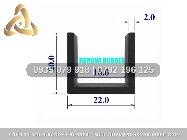 Gioăng Cao Su Dẻo Dai Chữ U 22x20x18