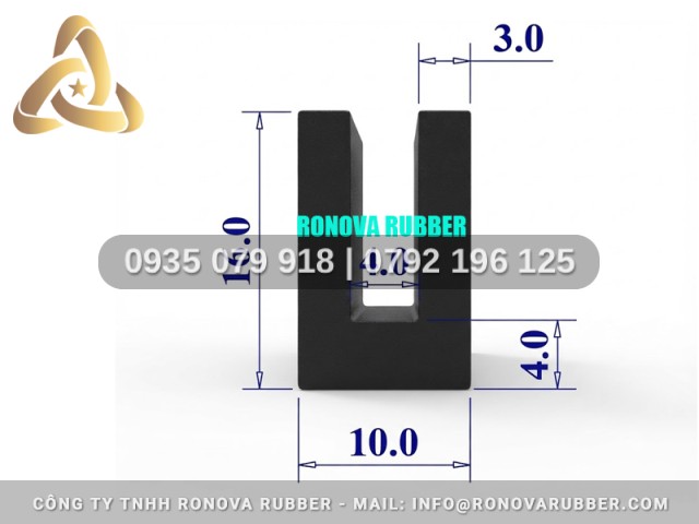Gioăng Cao Su Độ Bền Cao Chữ U 10x16x4