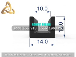 Gioăng Cao Su EPDM Cắt Theo Yêu Cầu Chữ U 14x10x10