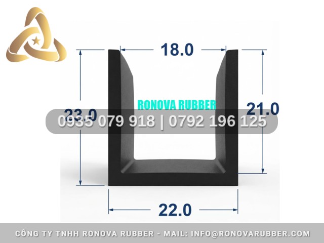 Gioăng Cao Su EPDM Chắc Chắn Chữ U 22x23x18