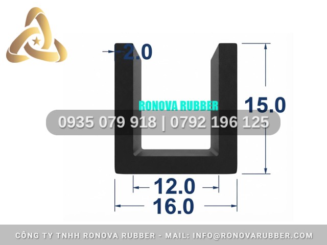 Gioăng Cao Su EPDM Cung Cấp Số Lượng Lớn Chữ U 16x15x12