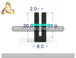 Gioăng Cao Su EPDM Giao Hàng Toàn Quốc Chữ U 8x20x2