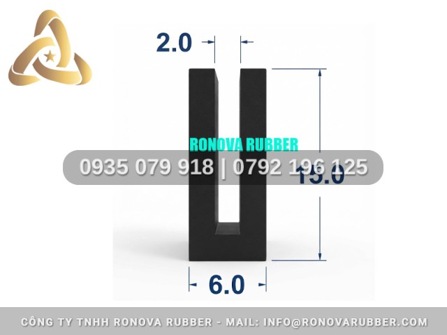 Gioăng Cao Su EPDM Mẫu Mã Thông Dụng Chữ U 6x15x2