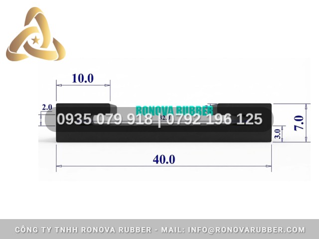 Gioăng Cao Su Hoàn Thiện Sắc Nét Chữ U 40x7x32
