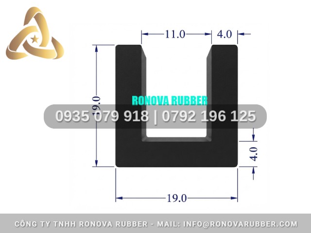Gioăng Cao Su NBR Đạt Chuẩn Chữ U 19x19x11