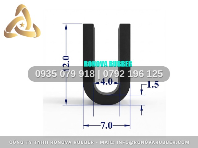 Gioăng Cao Su NBR Định Hình Chữ U 7x12x4