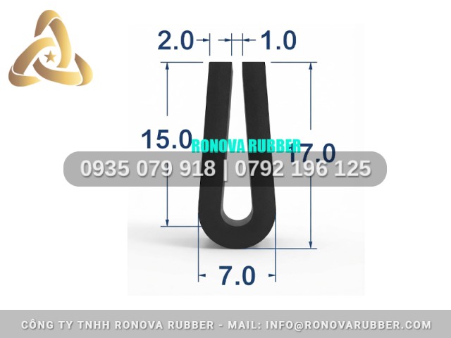 Gioăng Cao Su NBR Đồng Bộ Chữ U 7x15x4