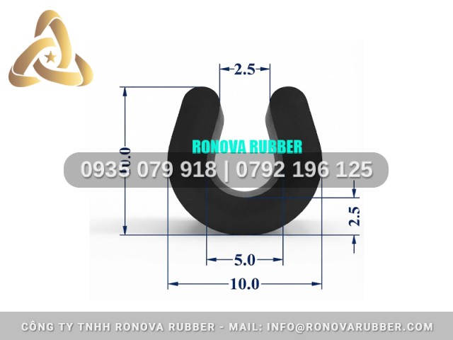 Gioăng Cao Su NBR Tiêu Chuẩn Chữ U 10x10x5