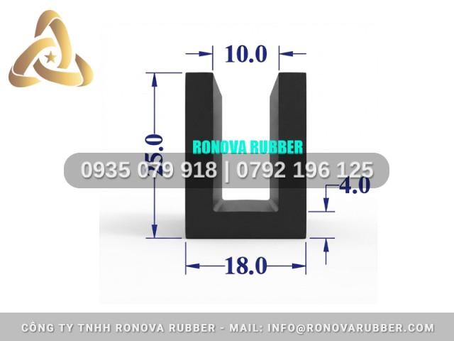 Gioăng Cao Su Nguyên Khối Chữ U 18x25x10