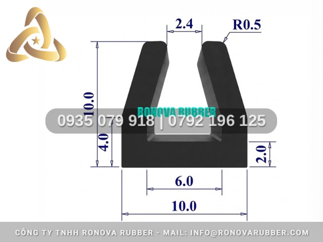 Gioăng Cao Su Phục Vụ Dự Án Chữ U 10x10x6