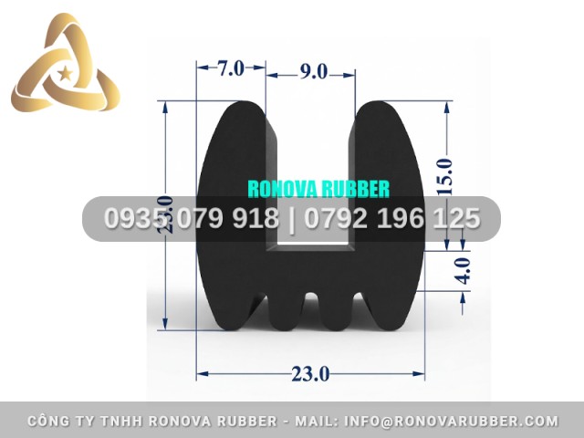 Gioăng Cao Su Ronova Hàng Thương Mại Chữ U 23x23x9