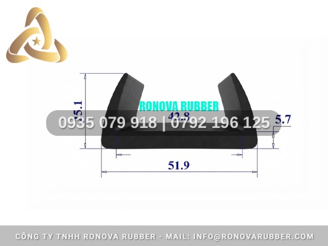 Gioăng Cao Su Ronova Phục Vụ Dự Án Chữ U 51.9x25.1x42.8